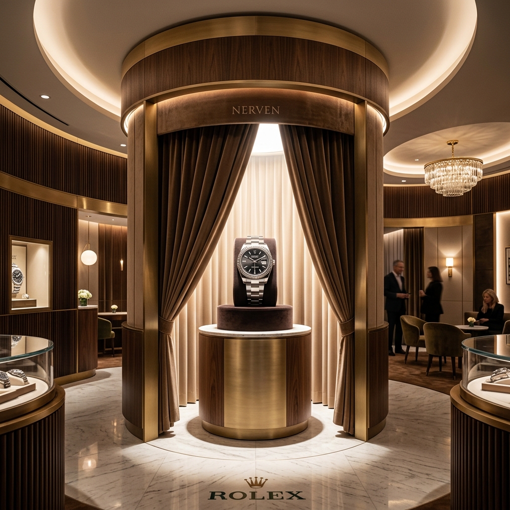 NERVEN luxury watch store circular curtain